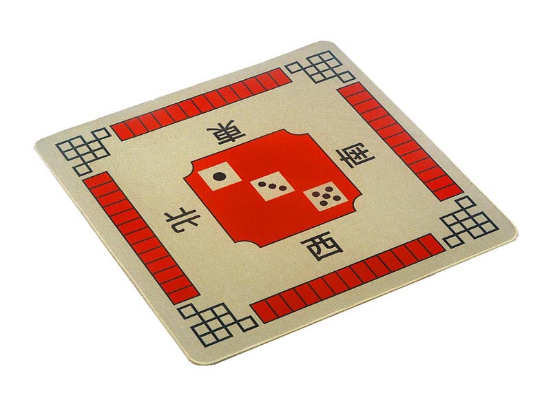 red mahjong table cover
