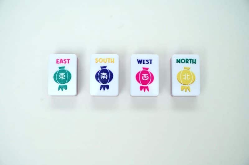 Mahjong tiles EAST SOUTH WEST NORTH